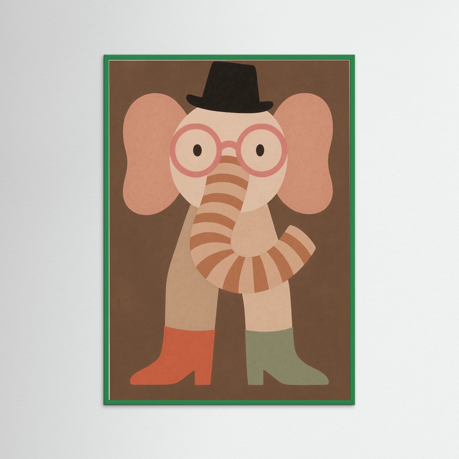 Green Wood Whimsical Elephant Style
