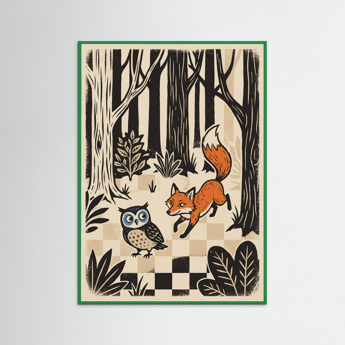 Green Wood Whimsical Felines