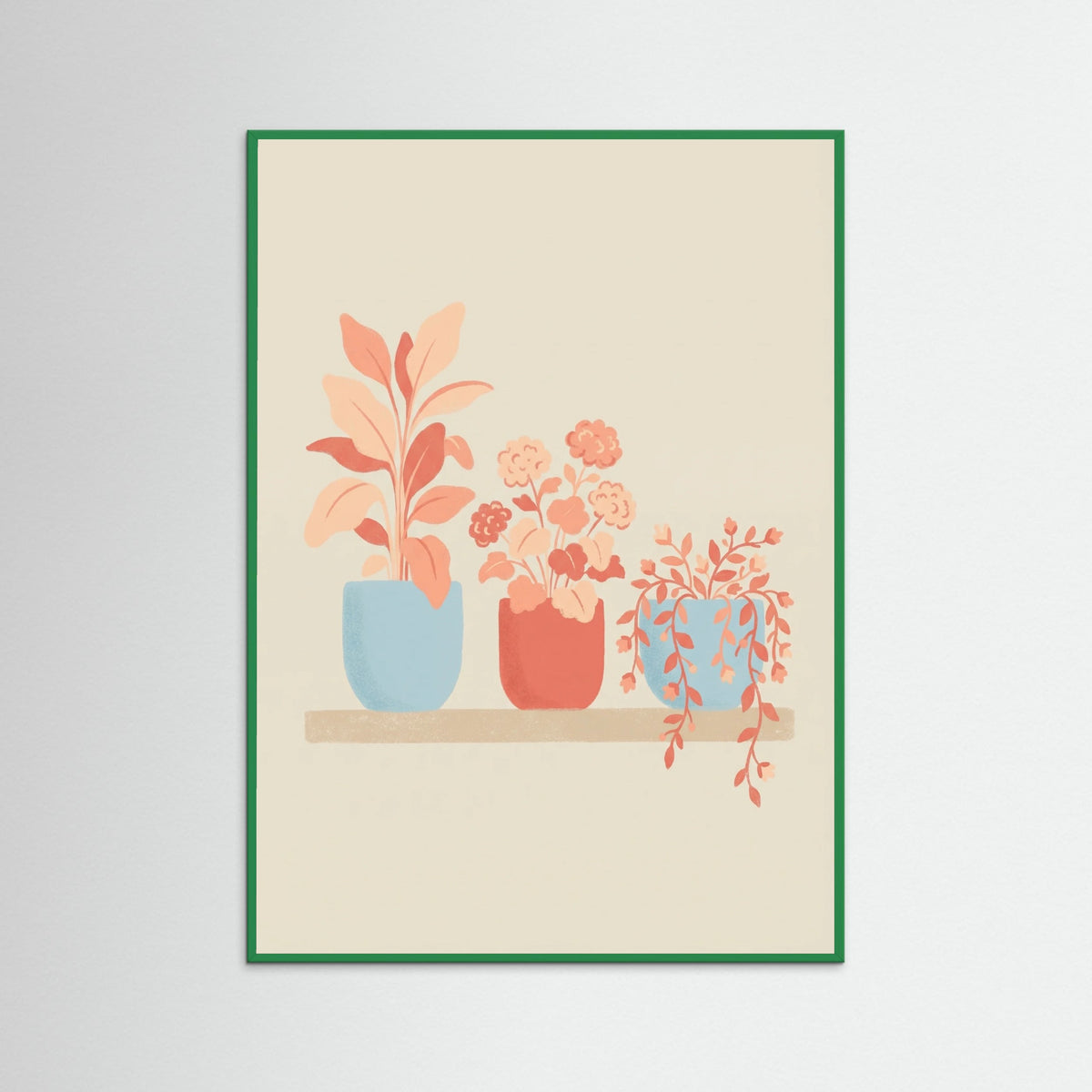 Green Wood Whimsical Floral Vase