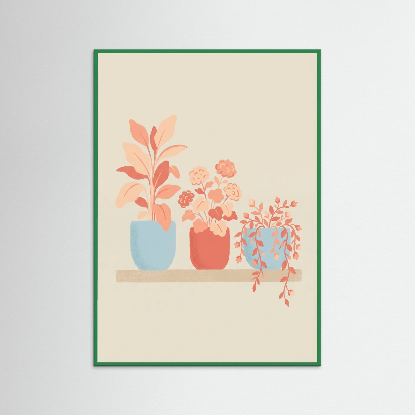 Green Wood Whimsical Floral Vase