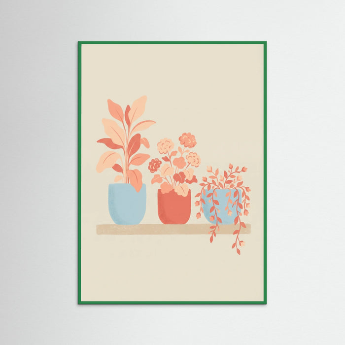 Green Wood Whimsical Floral Vase