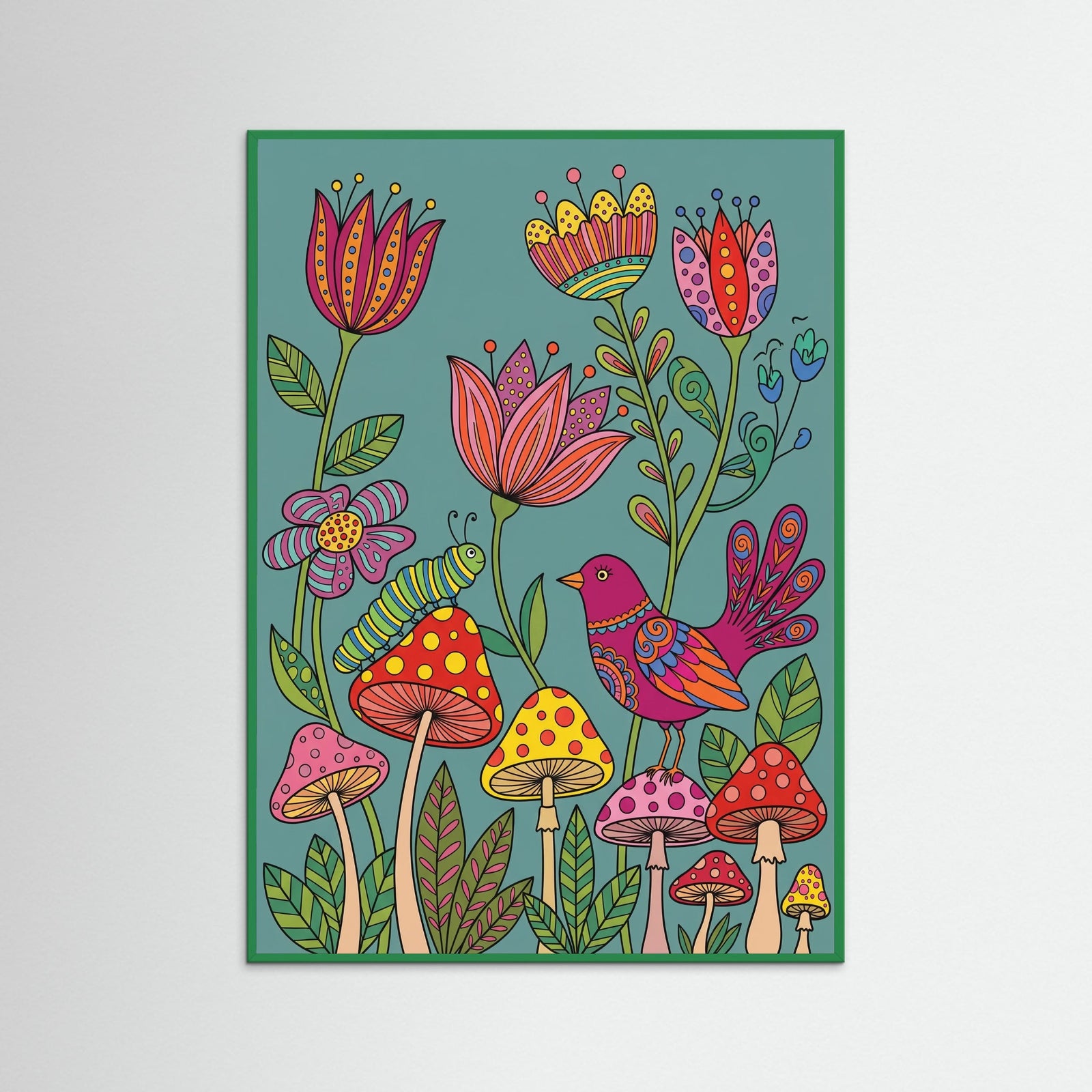 Green Wood Whimsical Floral Wisdom