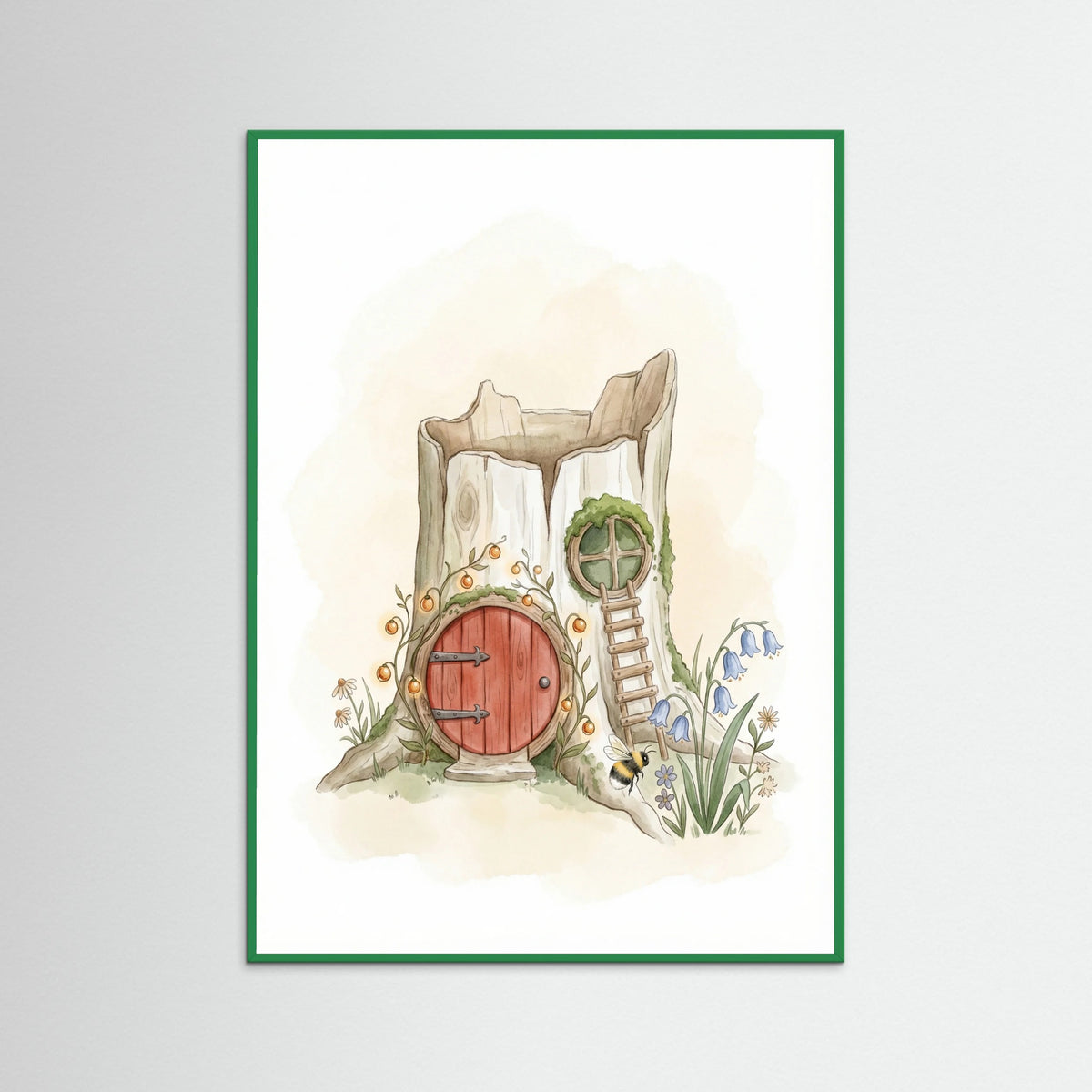 Green Wood Whimsical Mushroom Homes