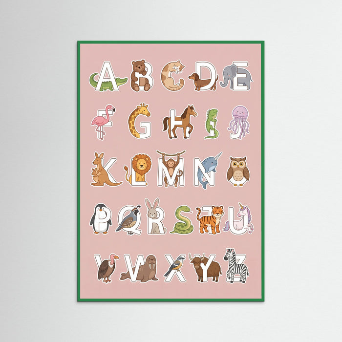 Green Wood Whimsical Number Animals