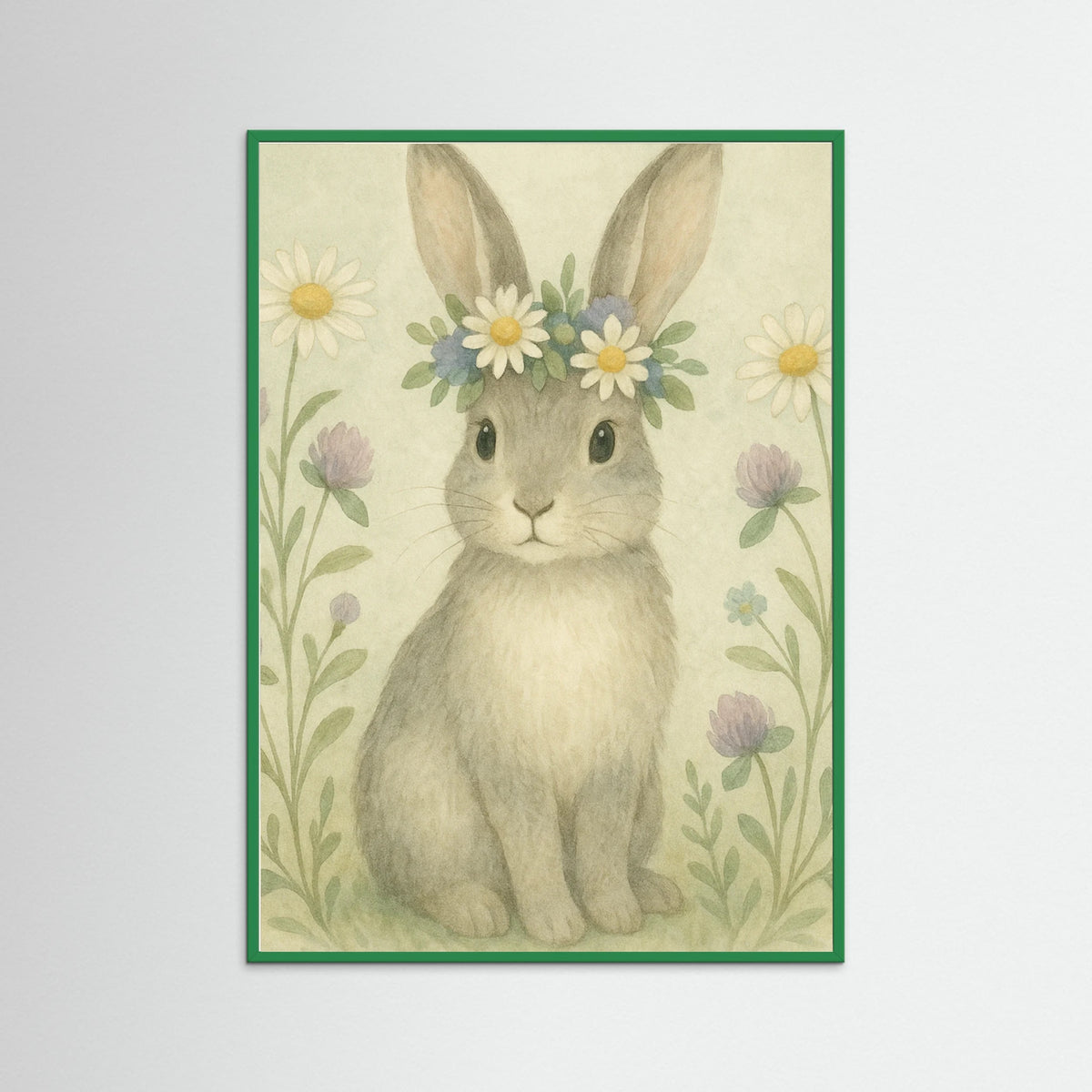 Green Wood Whimsical Rabbit