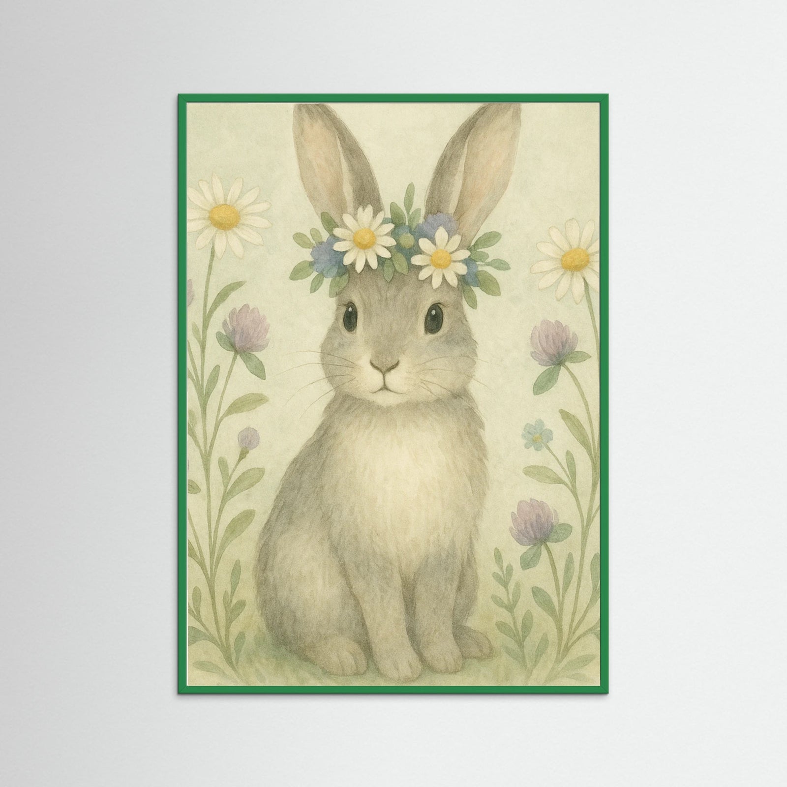 Green Wood Whimsical Rabbit