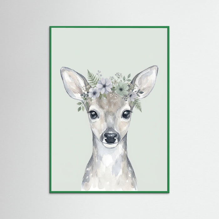 Green Wood Whimsical Woodland Raccoon