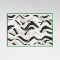 Green Wood White Black Waves Pattern Square Poster