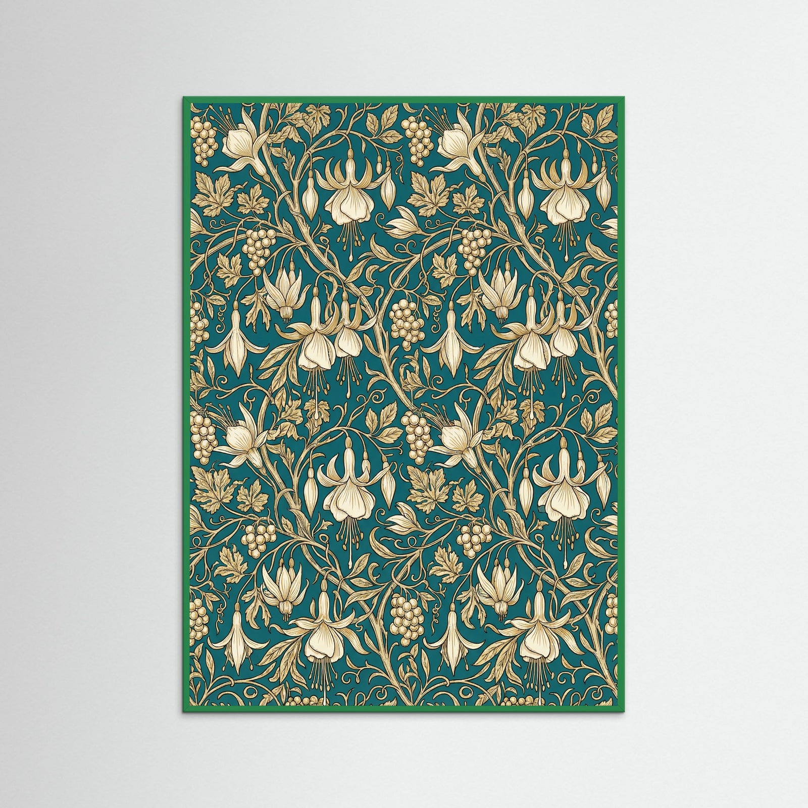 Green Wood Wild Tulip Pattern