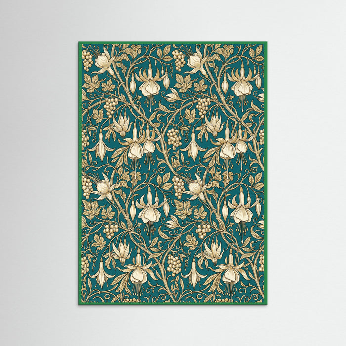 Green Wood Wild Tulip Pattern