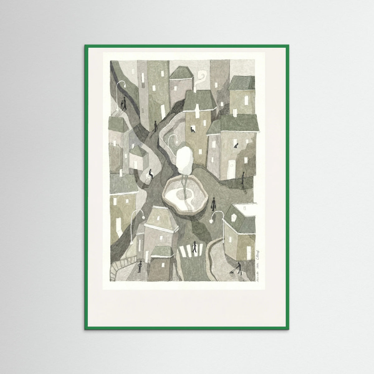Green Wood Winding Cityscape