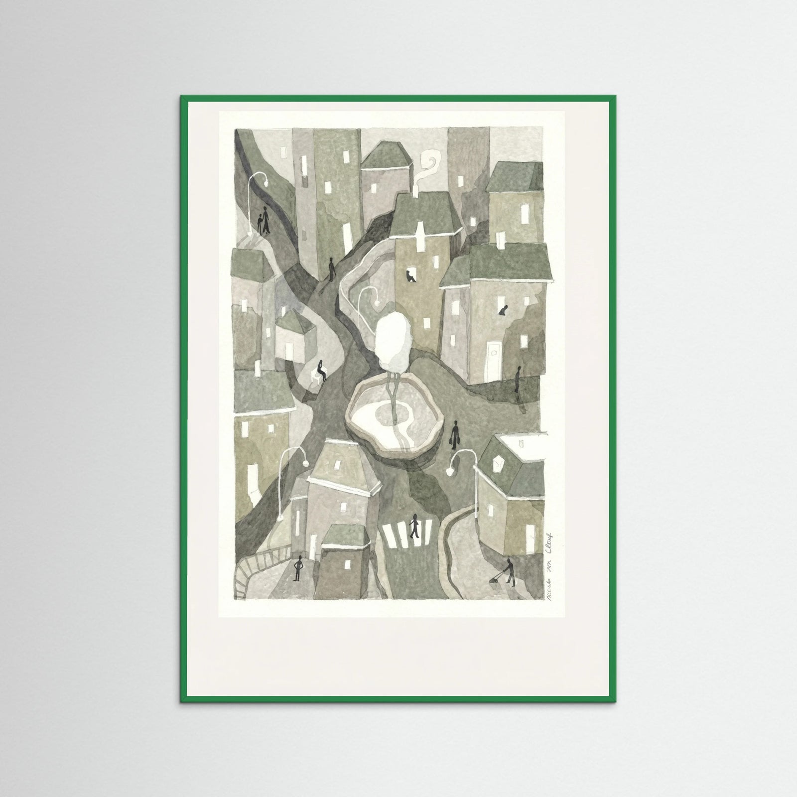 Green Wood Winding Cityscape