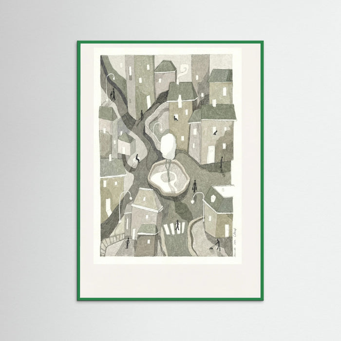 Green Wood Winding Cityscape