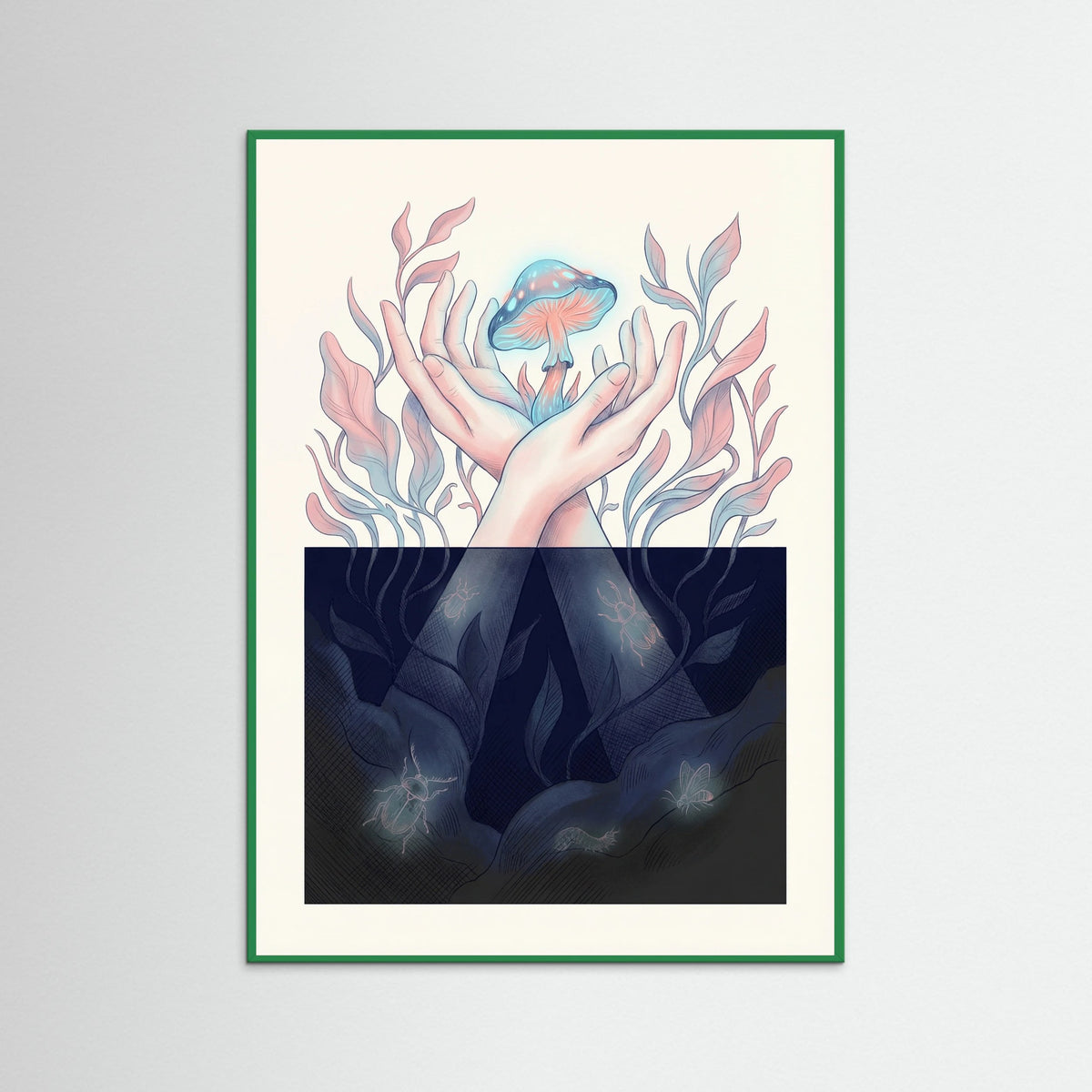 Green Wood Winged Contemplation