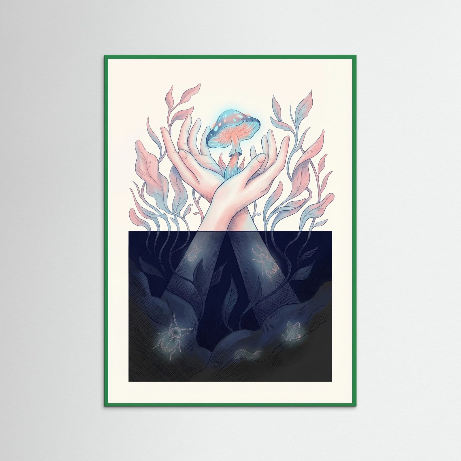 Green Wood Winged Contemplation