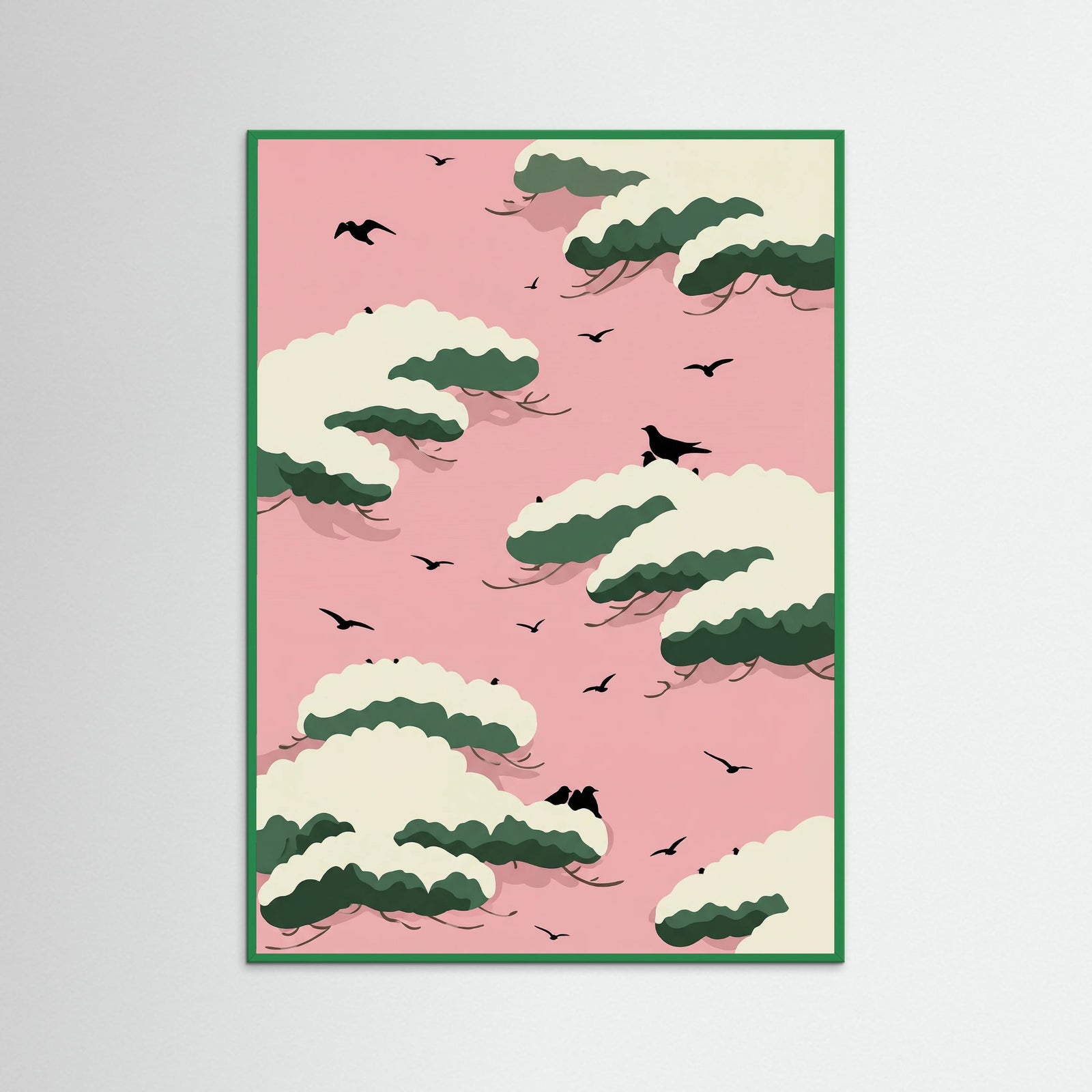 Green Wood Winter Cloud Serenity