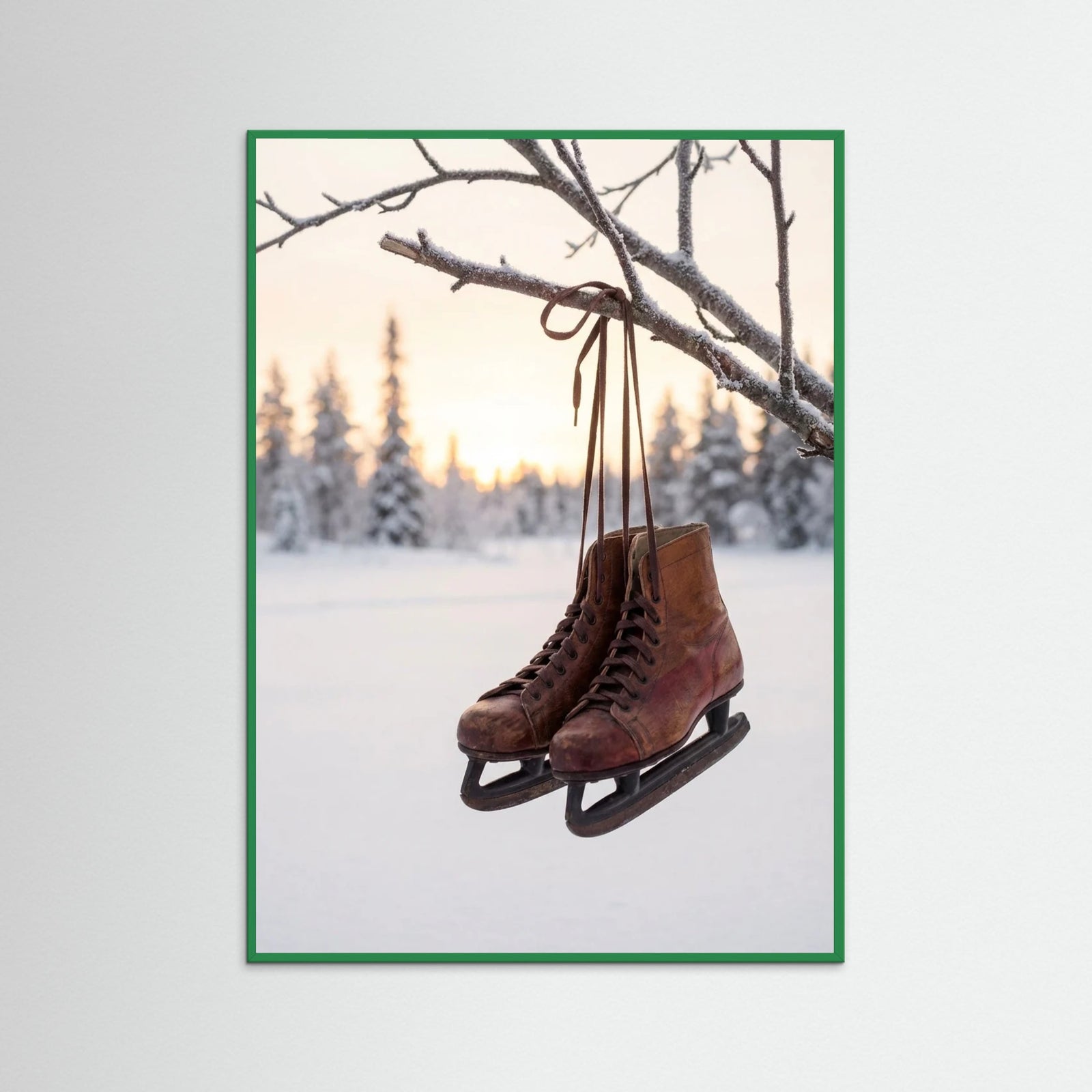 Green Wood Winter Sled Serenity