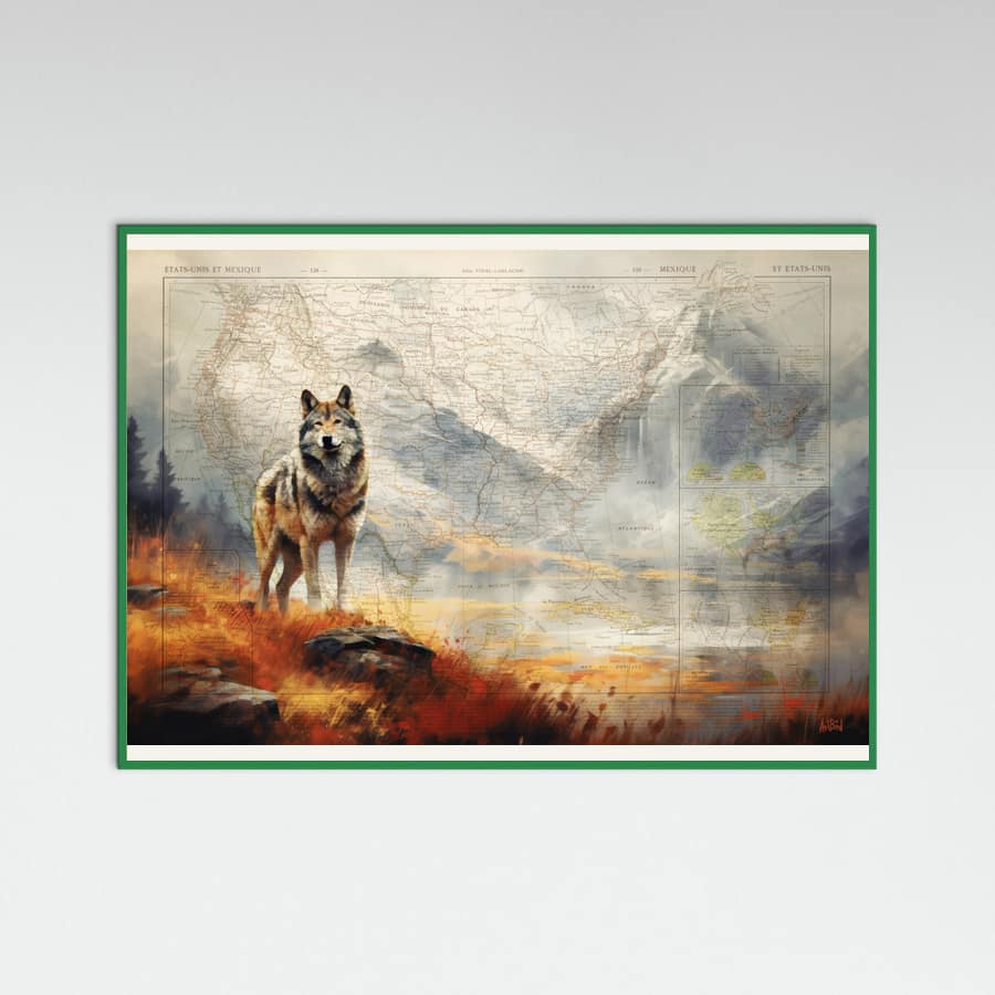 Green Wood Wolf Valley Poster