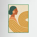 Green Wood Woman Abstract Swirls