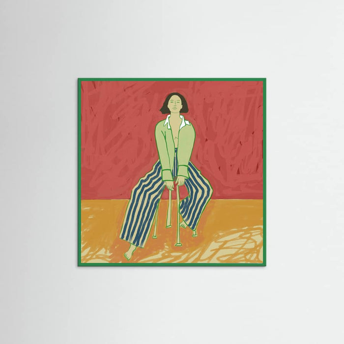Woman on stool Poster – Poster und Kunstdruck