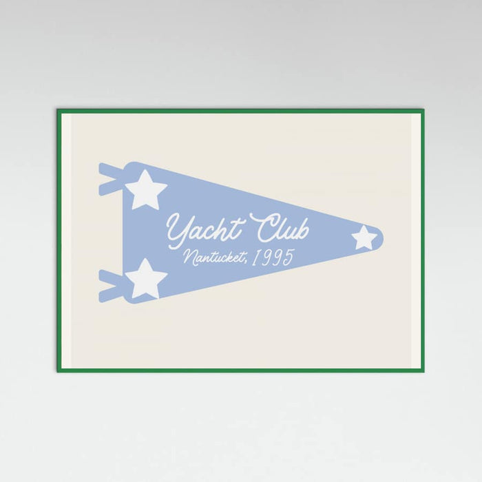 Yacht Club Blue Pennant Parchment Poster – plakat og kunsttryk