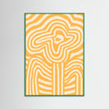 Green Wood Yellow Striped Flower Poster