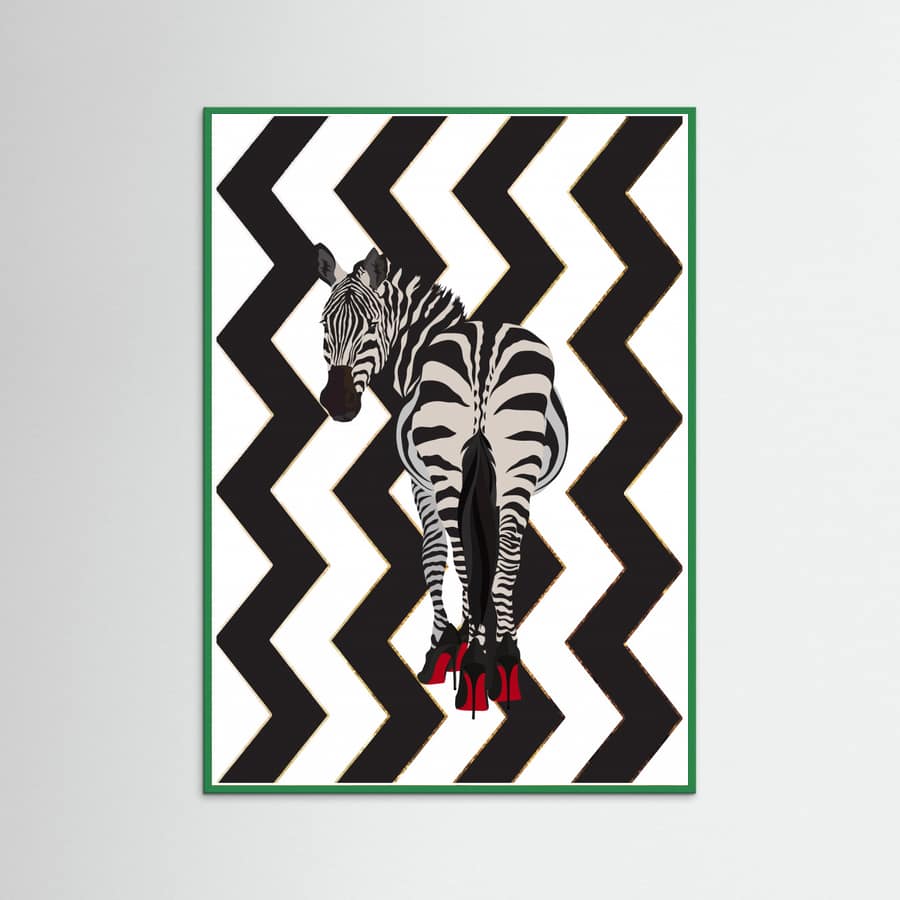 Zebra Heels Zigzag Poster – plakat og kunsttryk