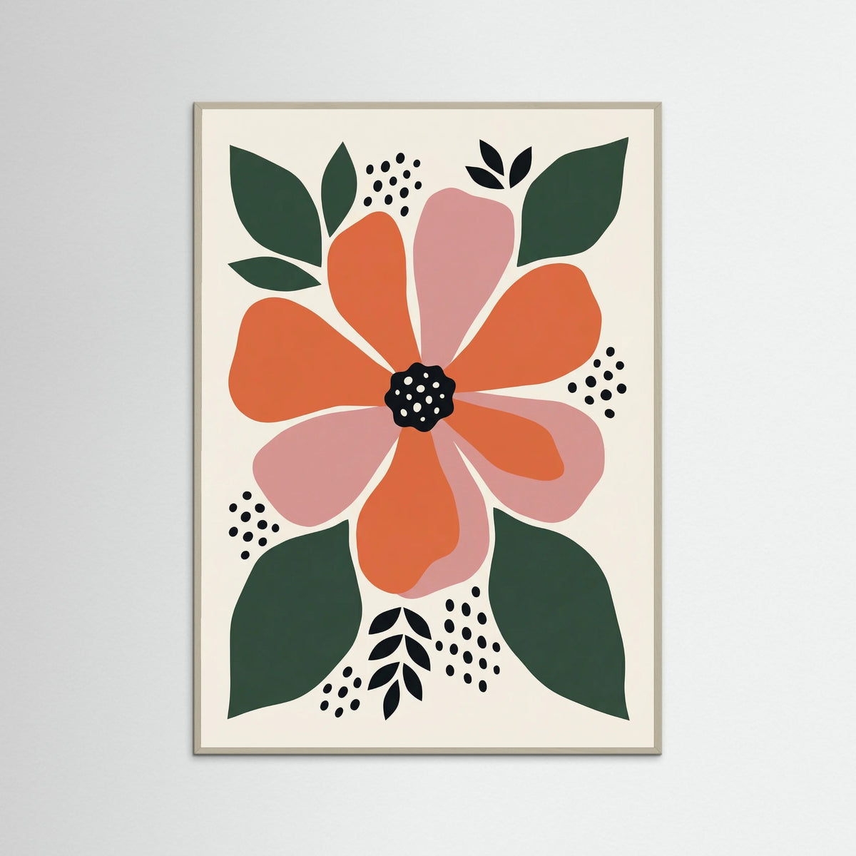 Grey Wood Abstract Bloom Garden