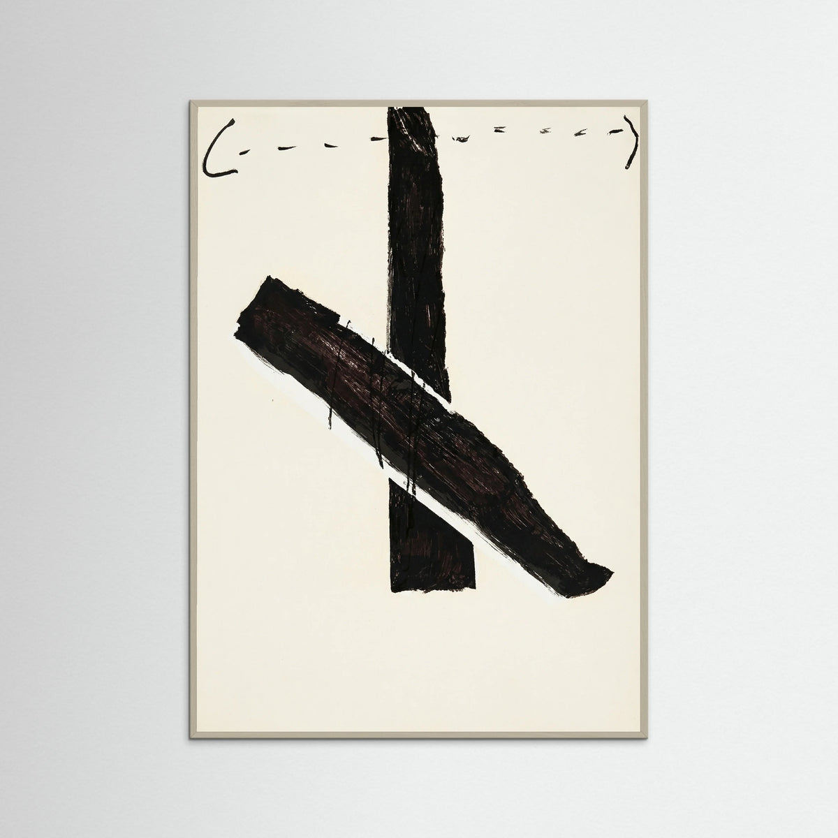 Grey Wood Abstract Brush Mark