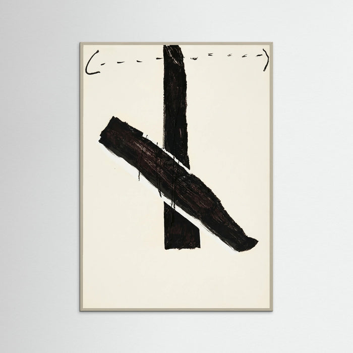Grey Wood Abstract Brush Mark
