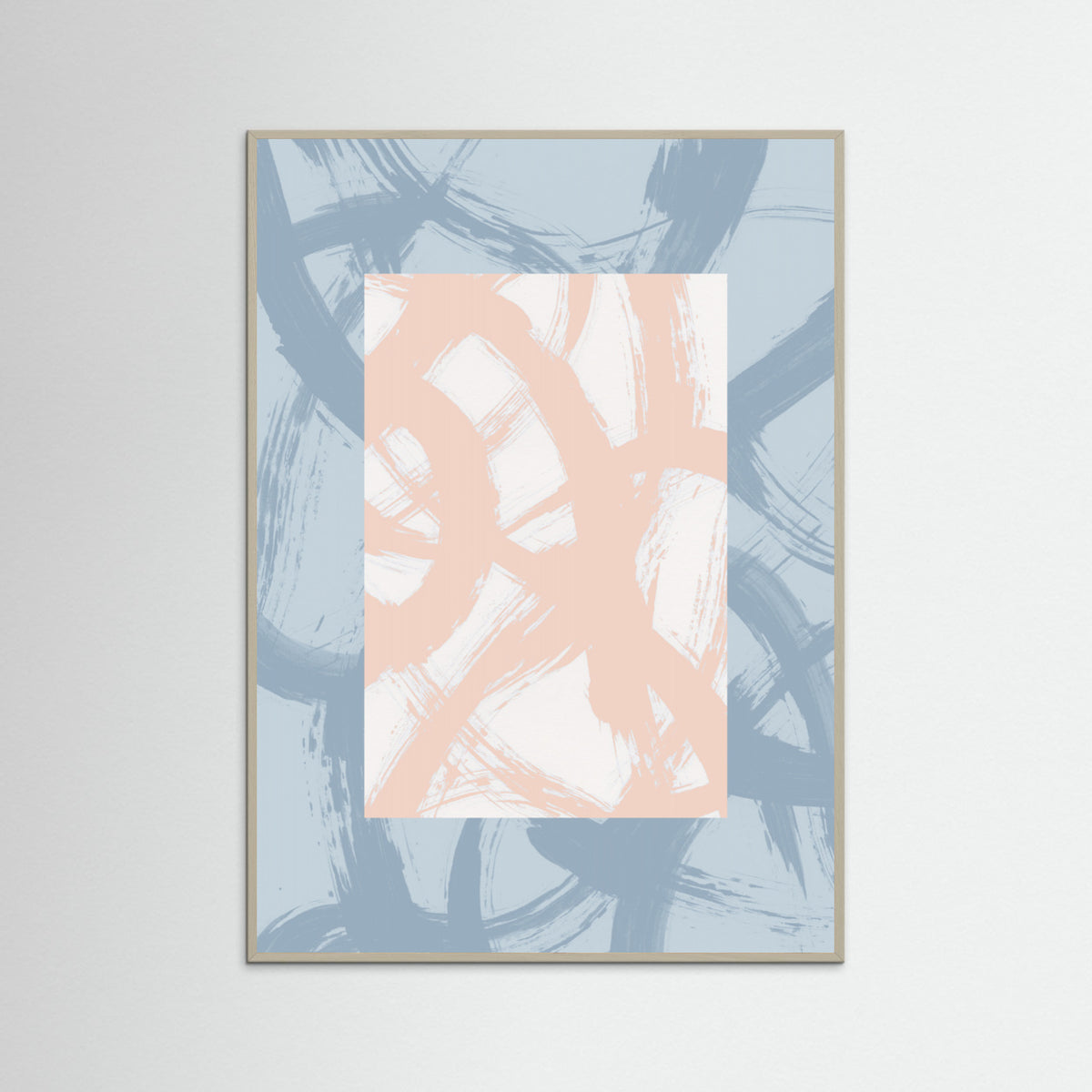 Grey Wood Abstract Brush Strokes 98A Poster