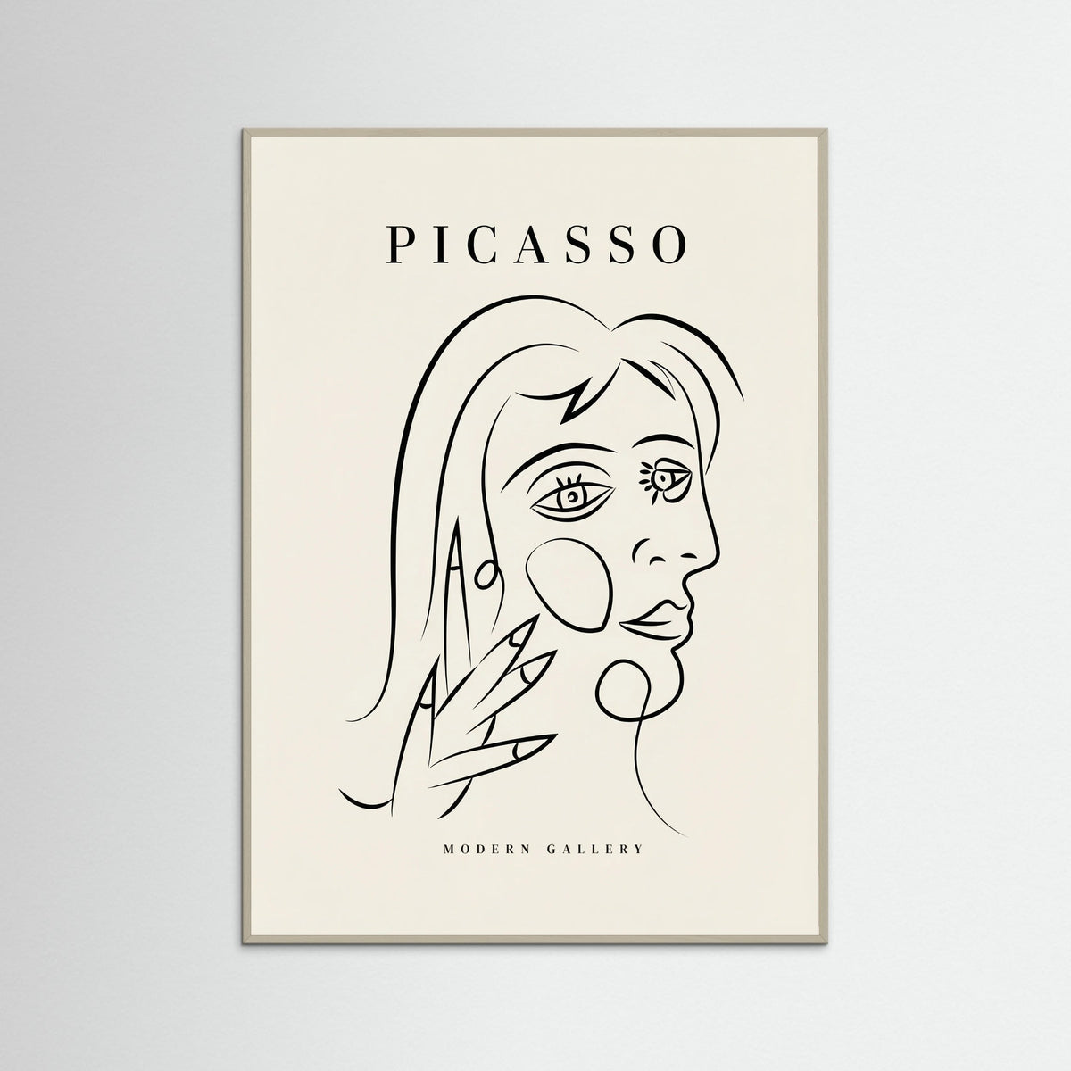 Grey Wood Abstract Contour Portrait