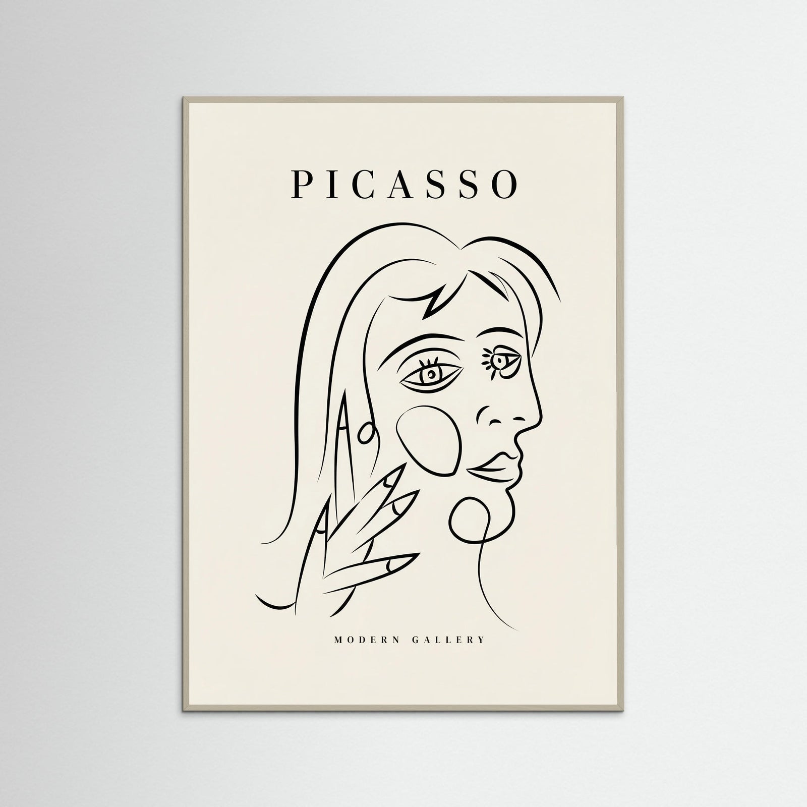 Grey Wood Abstract Contour Portrait