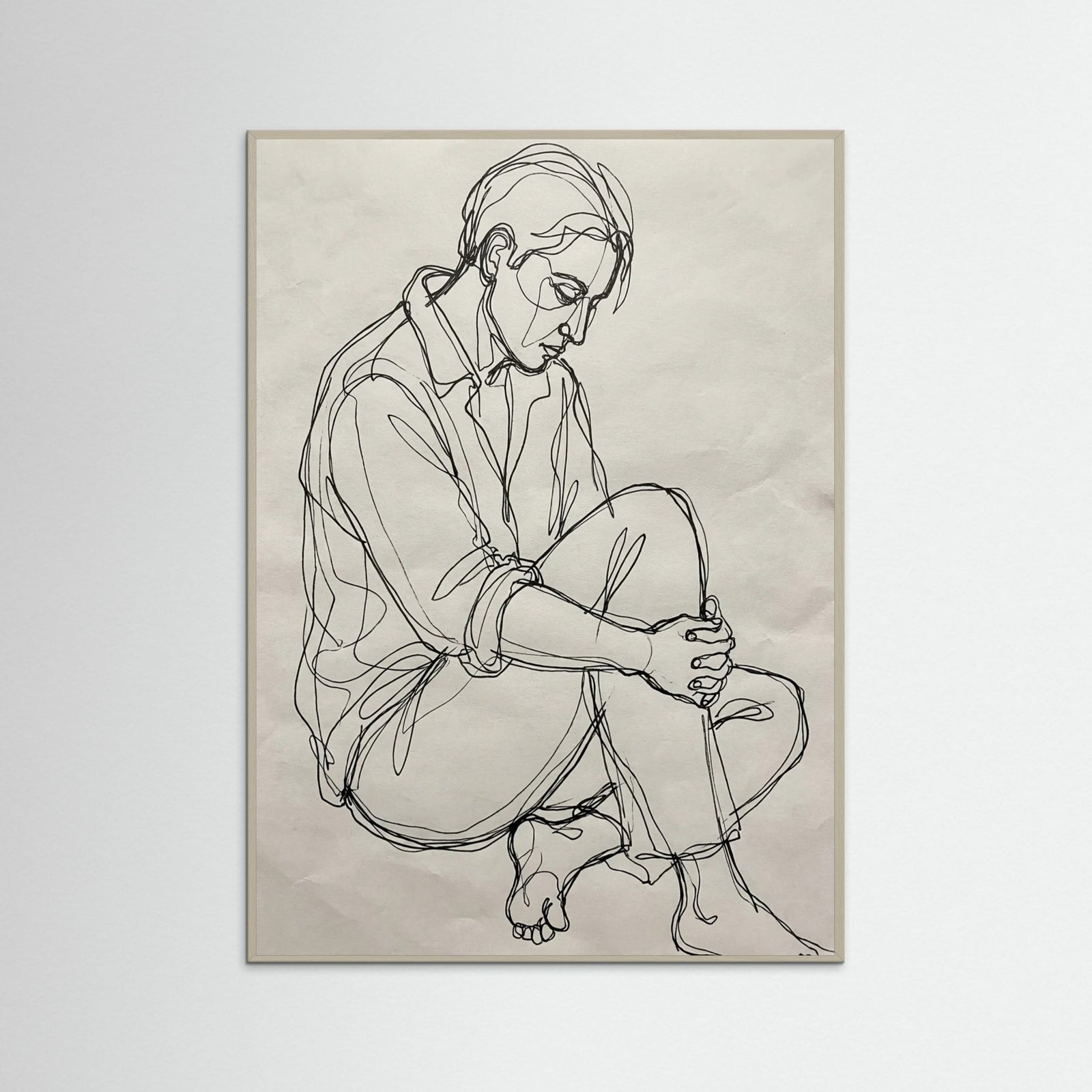 Grey Wood Abstract Contour