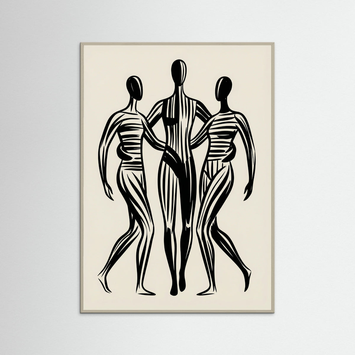 Grey Wood Abstract Embrace