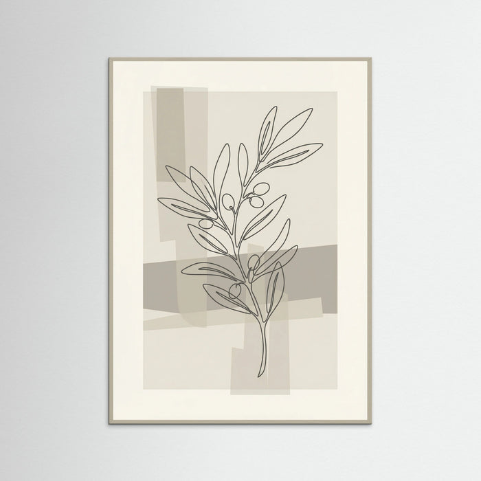 Grey Wood Abstract Floral Contour