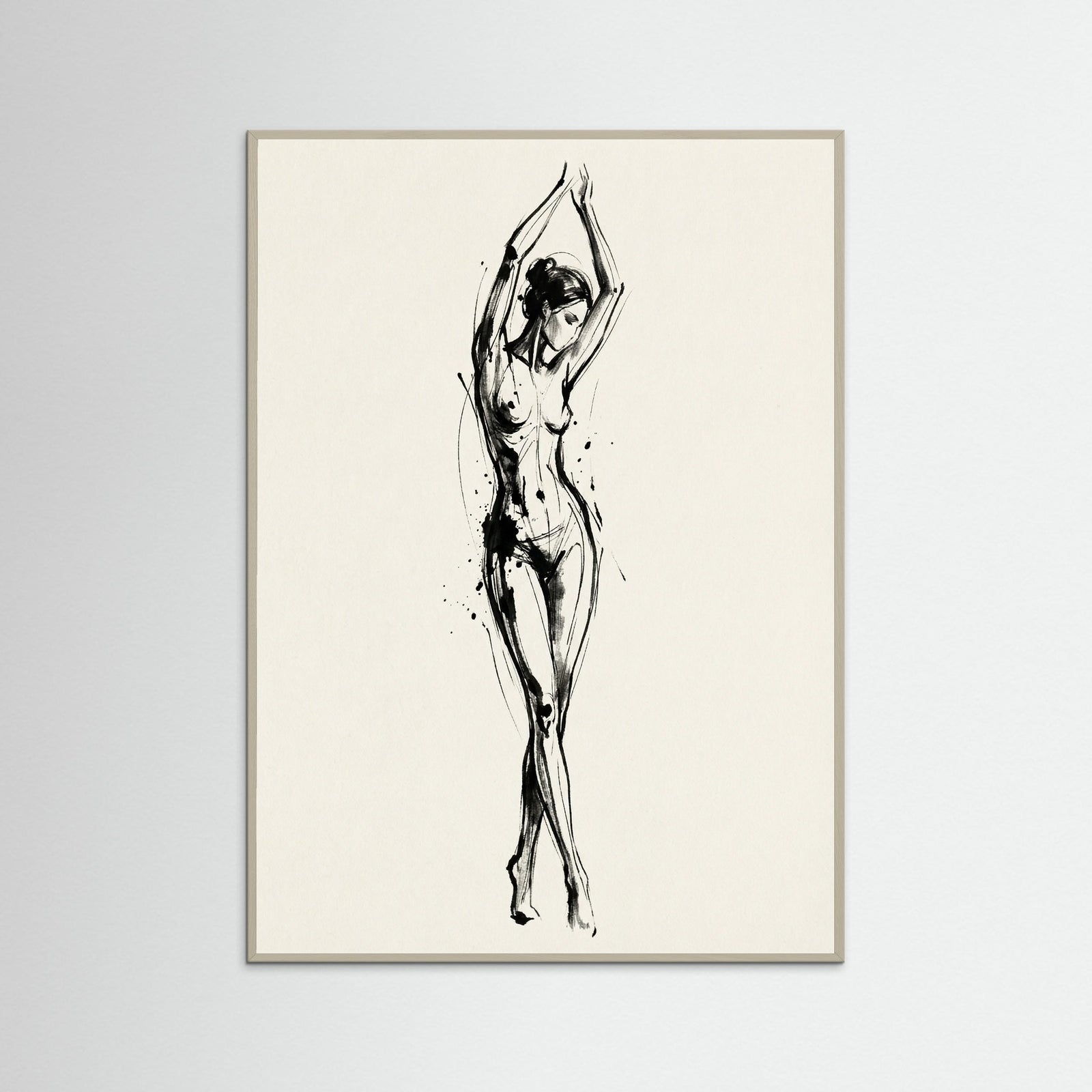 Grey Wood Abstract Gaze Black