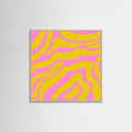 Grey Wood Abstract Lines and Yellow and Pink Poster