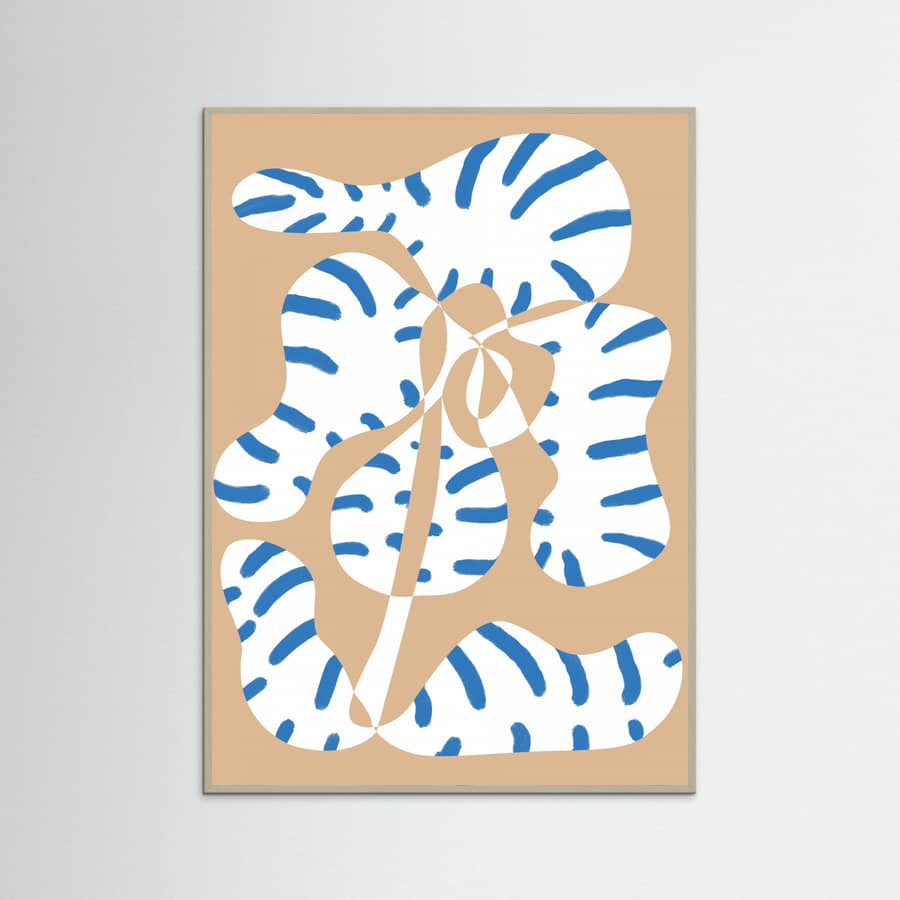 Abstract Shapes Flower Tiger print Poster – poster and art print