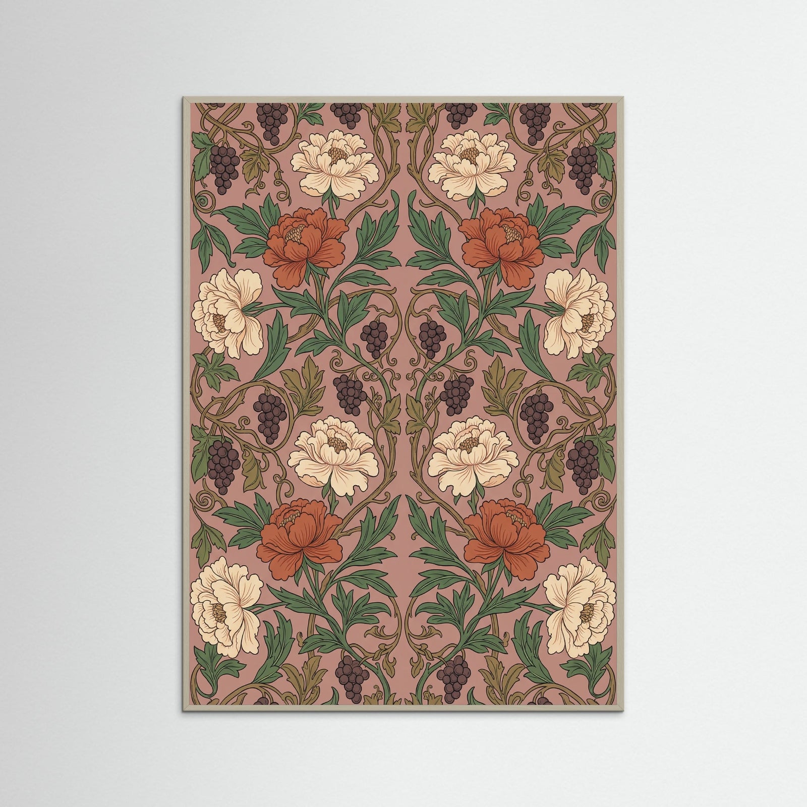 Grey Wood Acanthus Arabesque