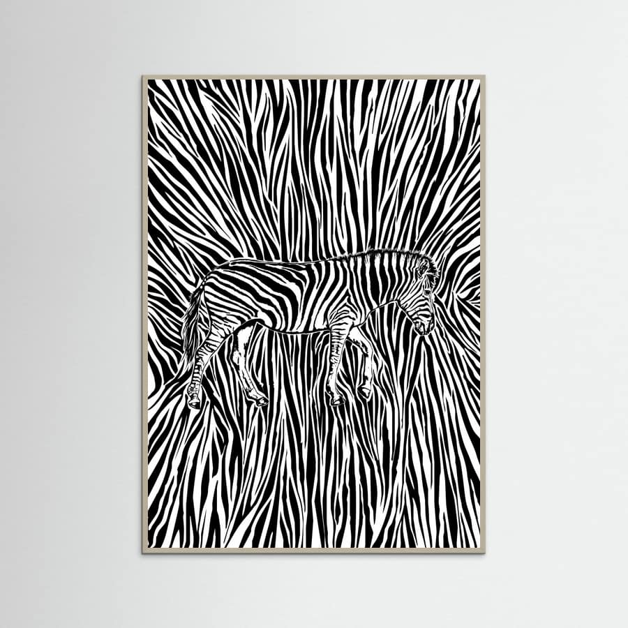 African Zebra striped camouflage -juliste – juliste ja taidepainatus