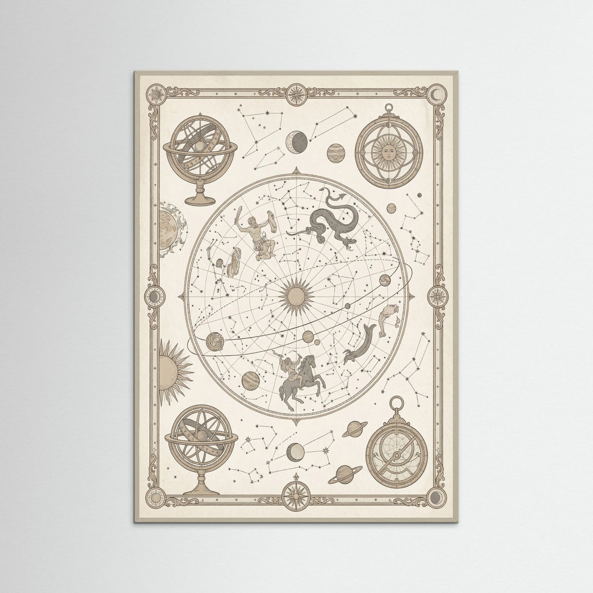 Grey Wood Aged World Atlas