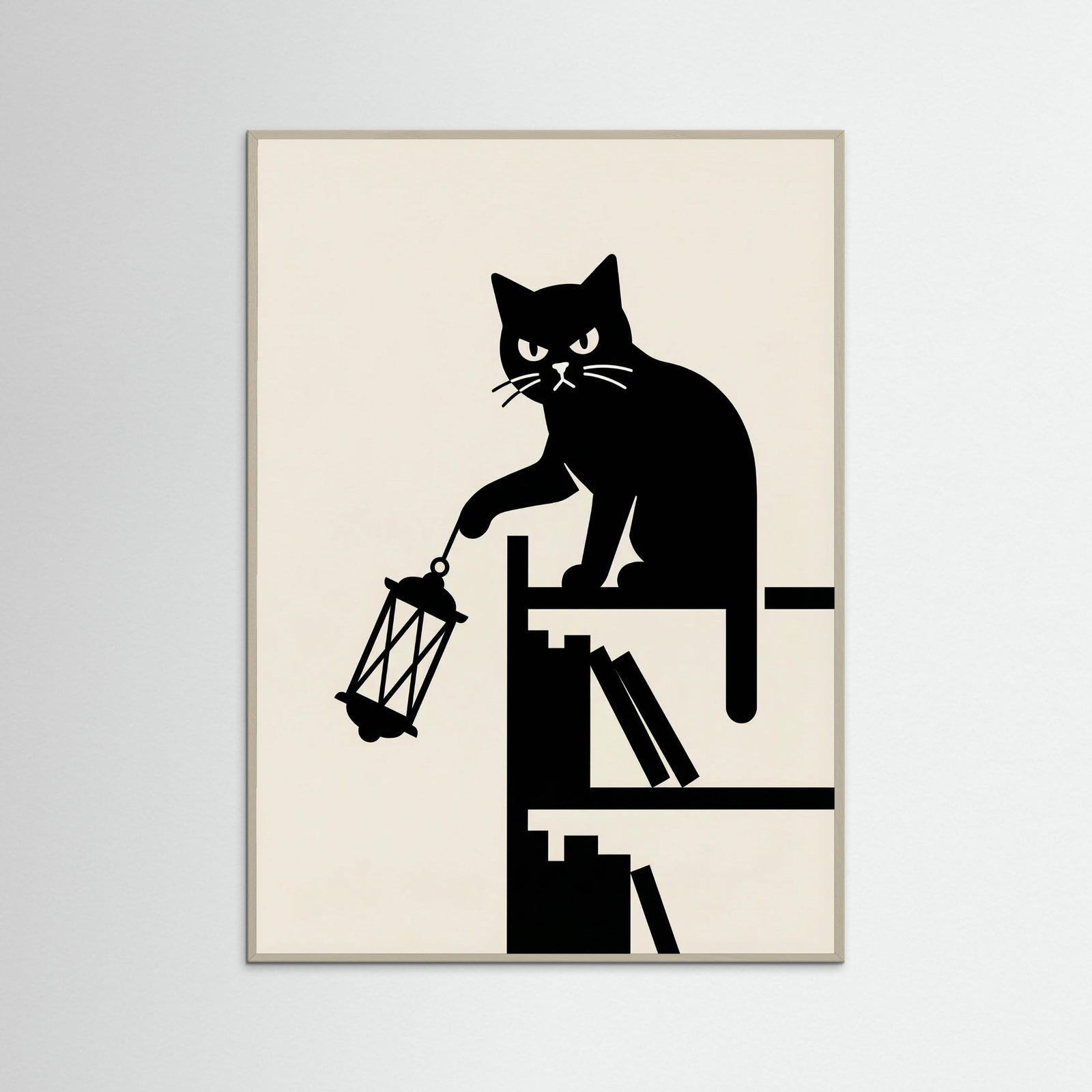 Grey Wood Angry Neko