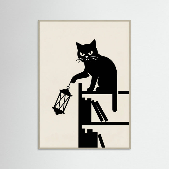Grey Wood Angry Neko