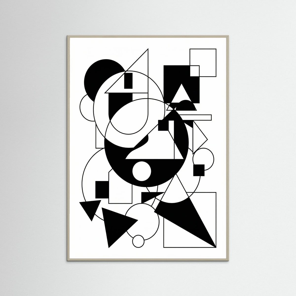 Grey Wood Art Print Beige