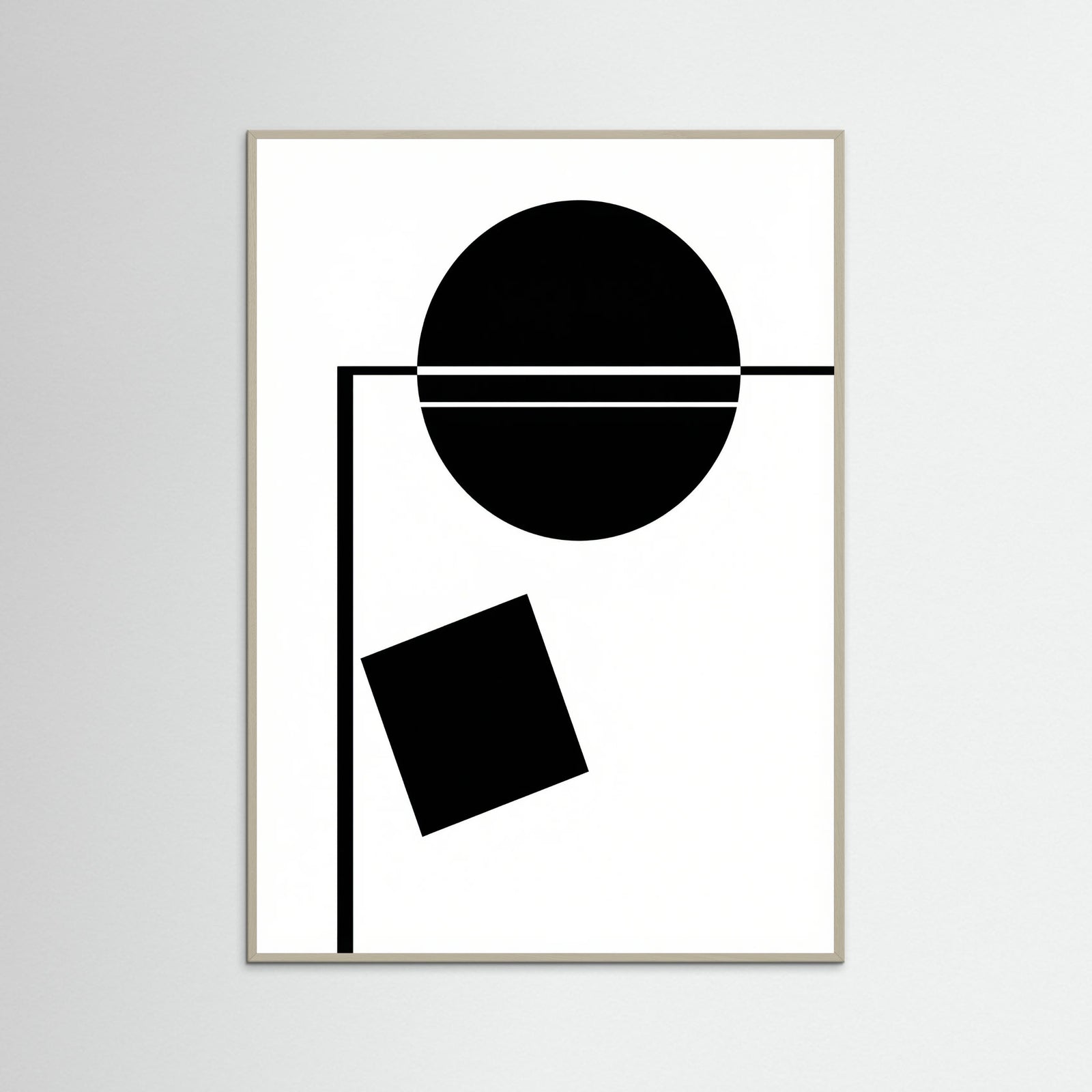 Grey Wood Art Print Beige