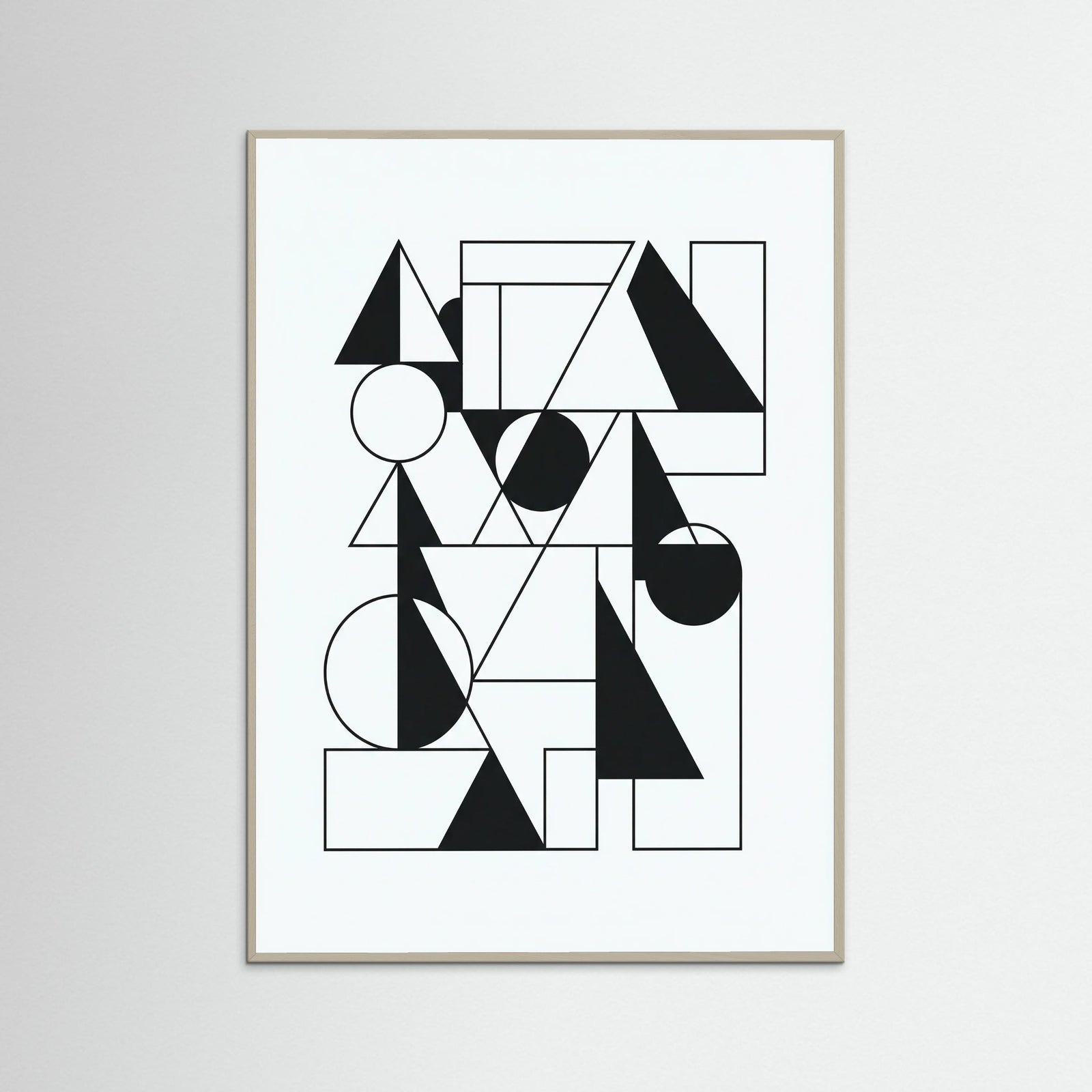 Grey Wood Art Print Beige