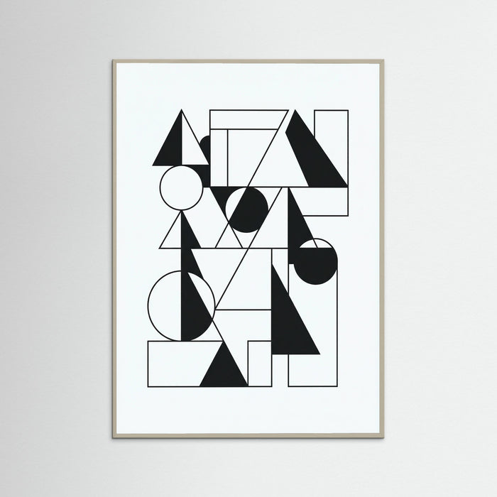 Grey Wood Art Print Beige