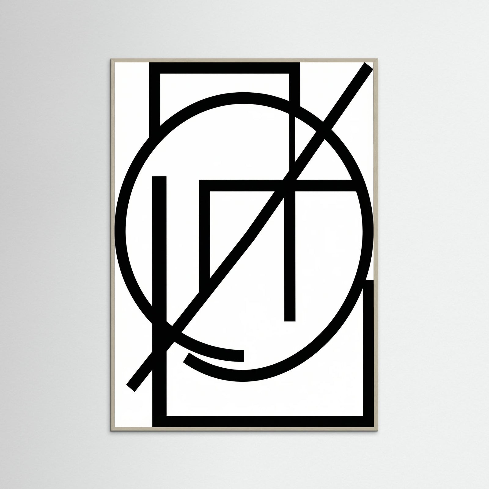 Grey Wood Art Print Beige