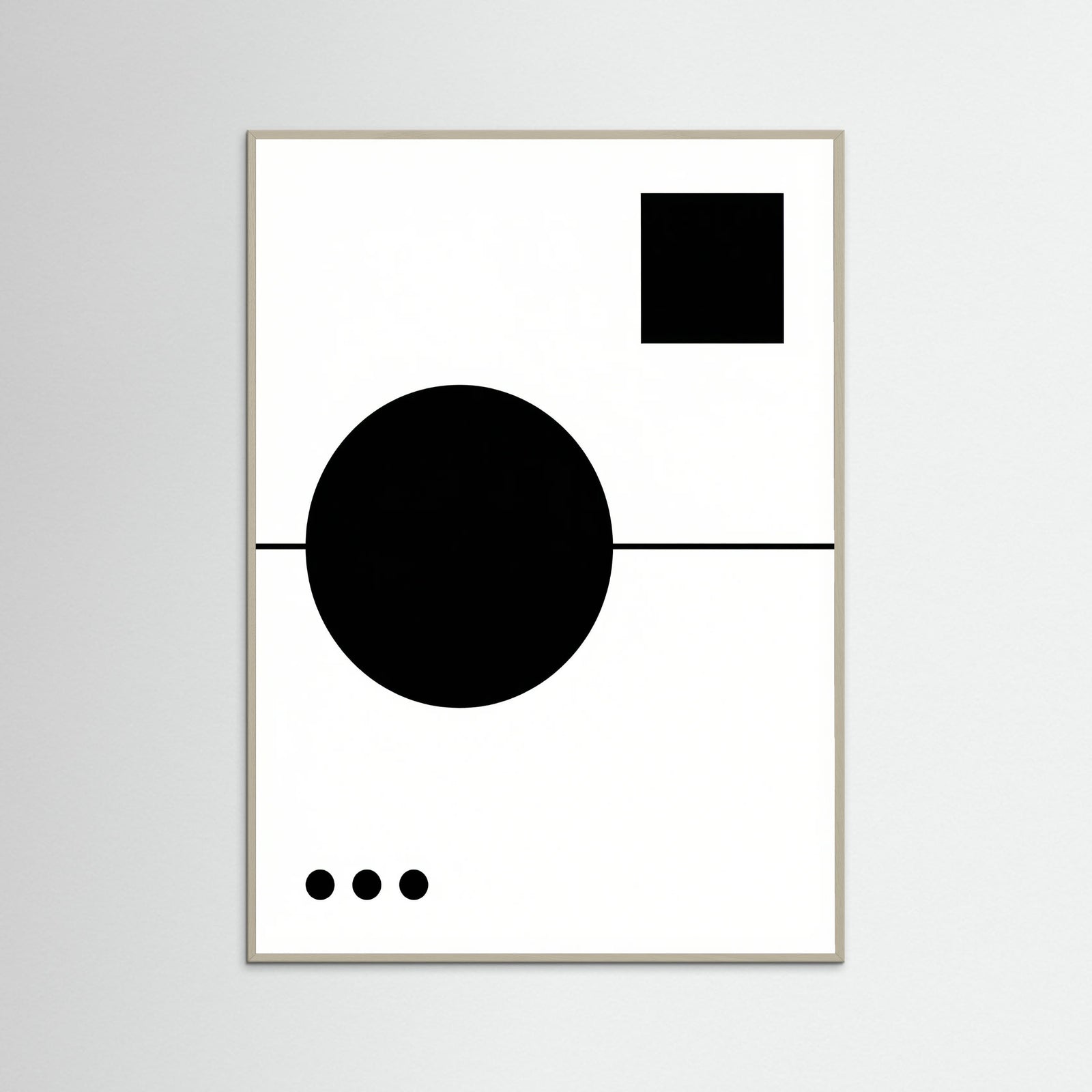 Grey Wood Art Print Beige